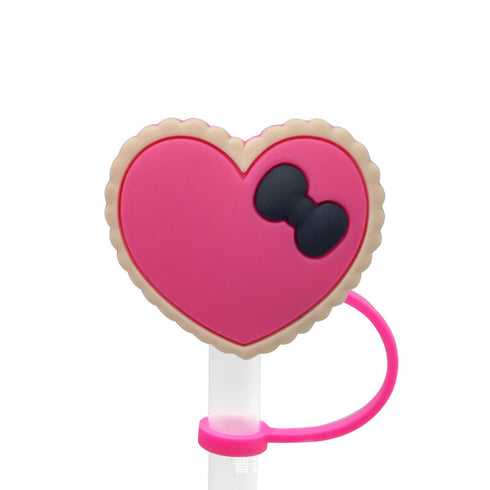 Straw Mouthpiece Silicone Dust Plug Decorative Buckle Clip Personalized Letter Label for Tumblers